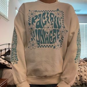 Brand new Pac-sun Pacific Sun-wear white medium crewneck with blue design